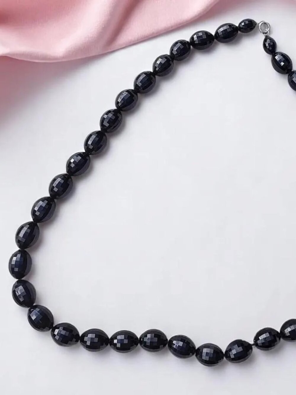 Vintage Long Black Retro Disco Ball Style Necklace